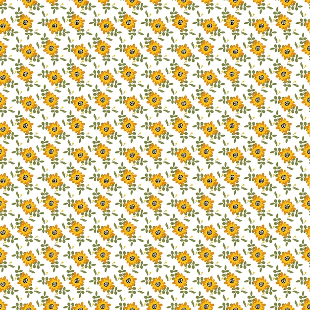 Vector libre dibujado a mano con colores pequeños patrones de flores