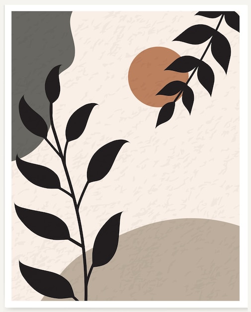 Vector libre dibujado a mano diseño plano boho arte de la pared