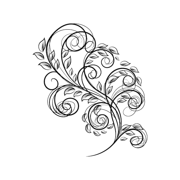 Vector libre dibujado a mano diseño plano contorno de flor simple