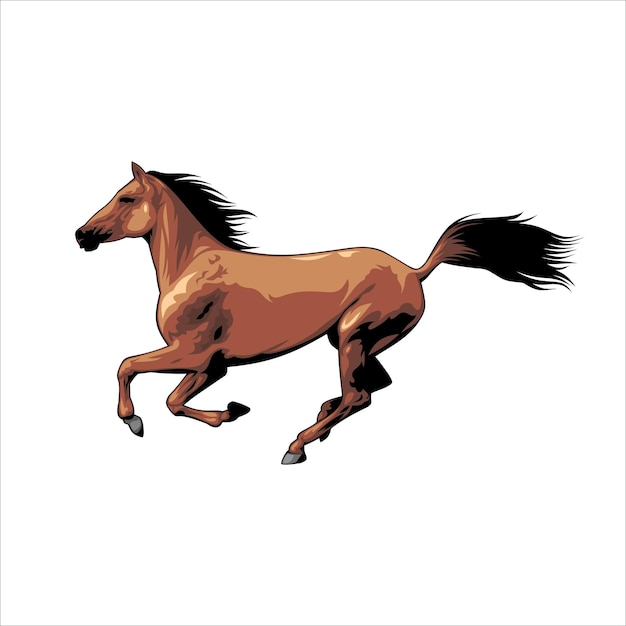 Vector libre de dibujos animados de caballos marrones aislados