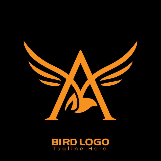 Vector libre Diseño de logotipo de pájaro simple y creativo combinación de alfabeto y pájaro