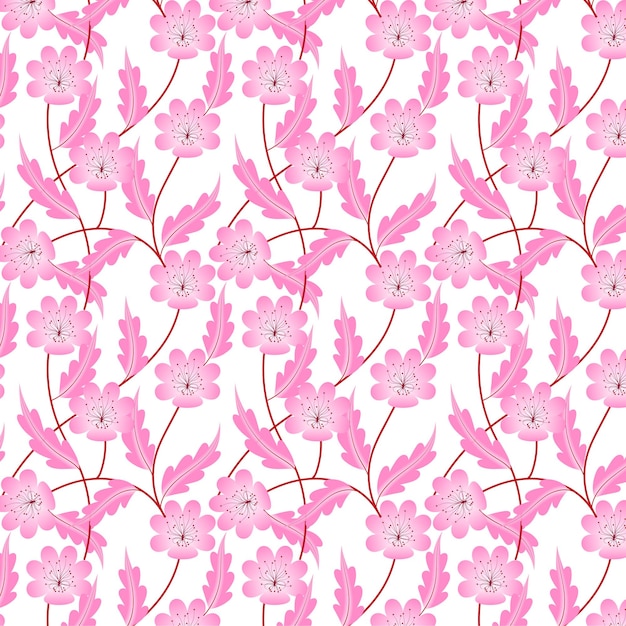 Vector libre ditsy flores y hojas fondo de impresión