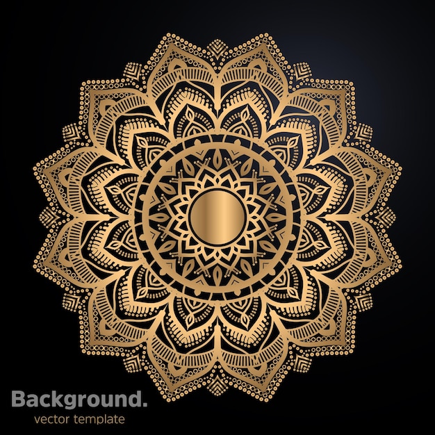 Vector libre dorado arabesco arabis estilo islámico Mandala