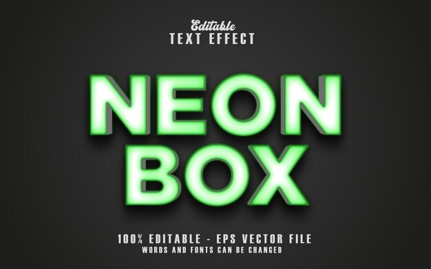 Vector libre de efecto de texto de caja de neón