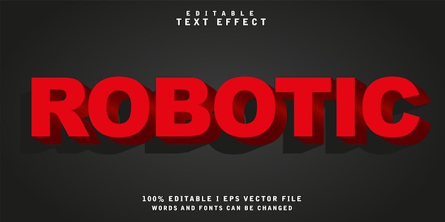 Vector libre de efecto de texto robótico