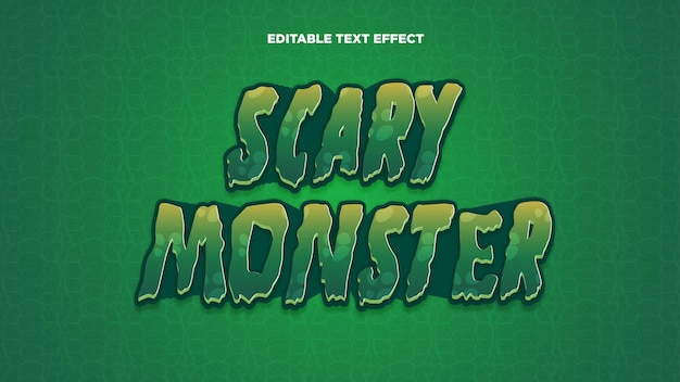 Vector libre de efectos de texto de monstruos aterradores