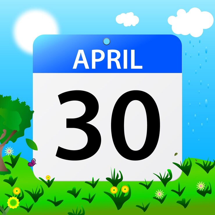Vector vector libre fechas de abril en el calendario vectorial de diseño plano