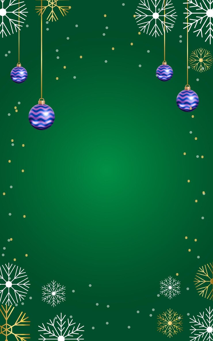 Vector vector libre feliz navidad fondo verde copos de nieve bolas