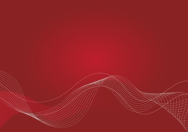 Vector libre fondo abstracto rojo y línea de onda blanca