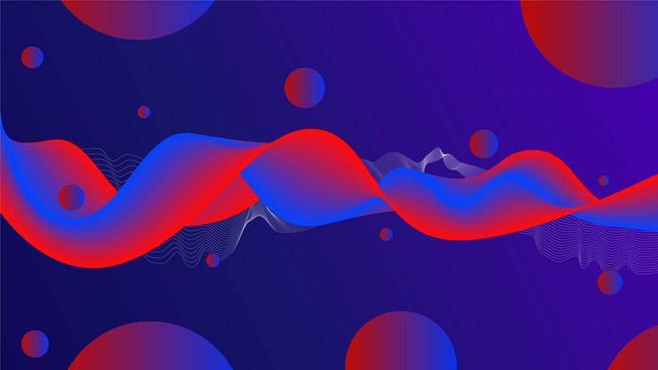 Vector libre fondo azul de Memphis con elementos de semitono y línea