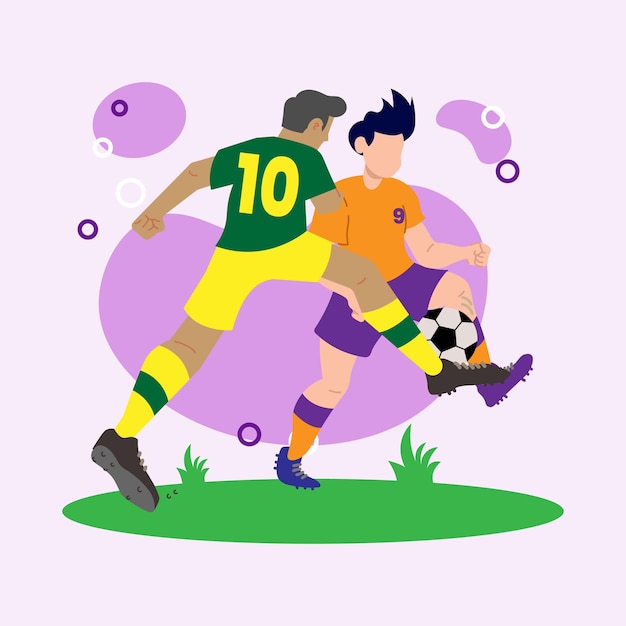 Vector vector libre de fútbol de fútbol de diseño de ilustración plana