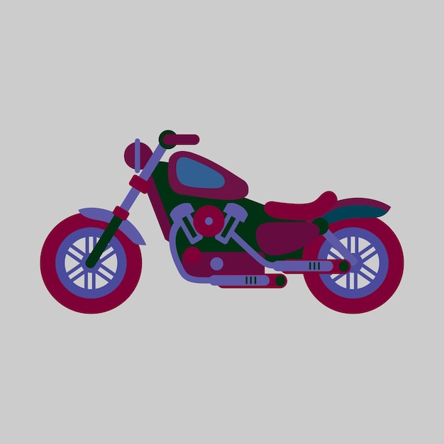 Vector vector libre grandes ilustraciones planas de imágenes prediseñadas coloridas de motocicletas aisladas de varios tipos de motocicletas