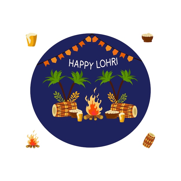 Vector libre HAPPY LOHRI verano indio