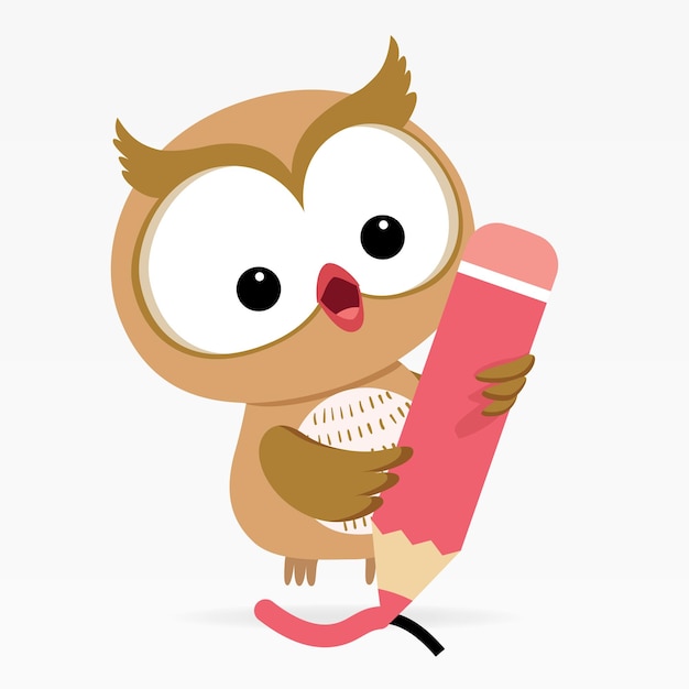 Vector libre de líneas de trazado de búho bonito dibujos animados.