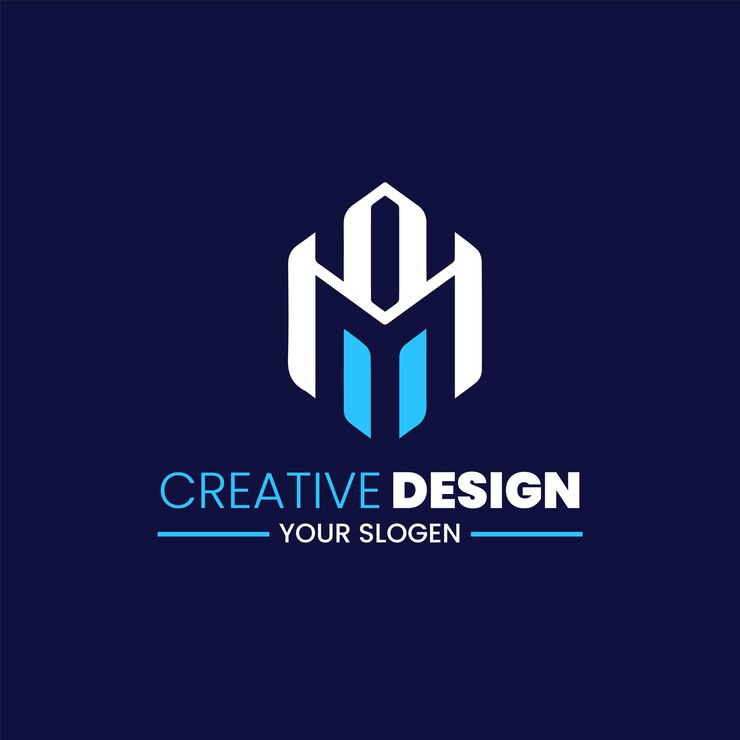 Vector vector libre un logotipo azul para un diseño creativo que dice diseño creativo