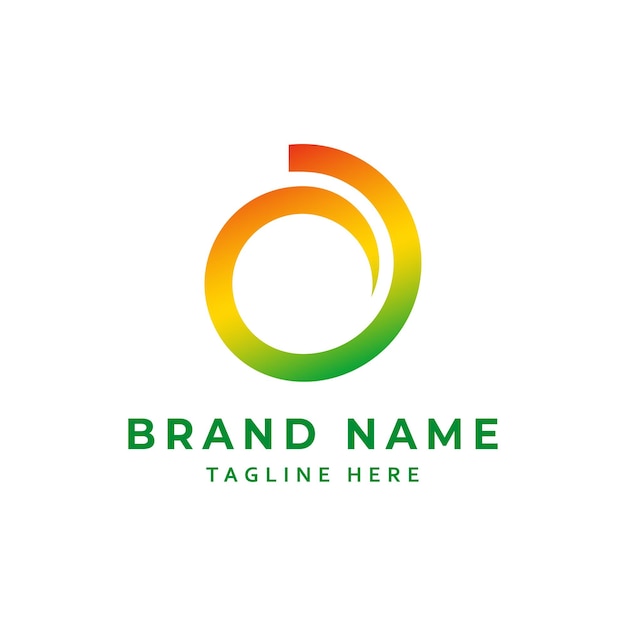 Vector libre logotipo redondeado naranja o logotipo de letra