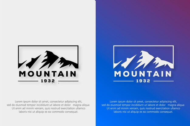 vector libre de logotipo de roca de montaña vintage simple