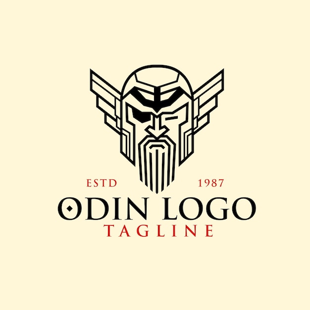 Vector libre monoline Odin logo plantilla ilustración vector