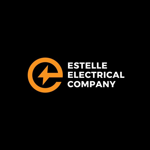 Vector libre naranja iniciales modernas logotipo de la compañía eléctrica
