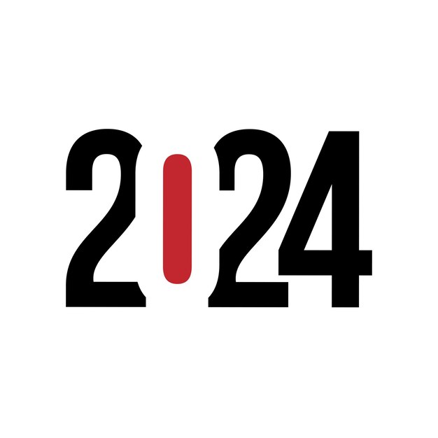 Vector libre nuevo año 2024 texto tipografía elemento de diseño flyer diseño de banner
