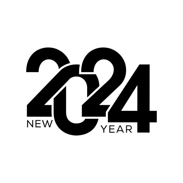 Vector libre nuevo año 2024 texto tipografía elemento de diseño flyer diseño de banner