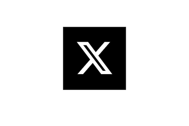 Vector libre nuevo logotipo de Twitter x icono sobre fondo negro