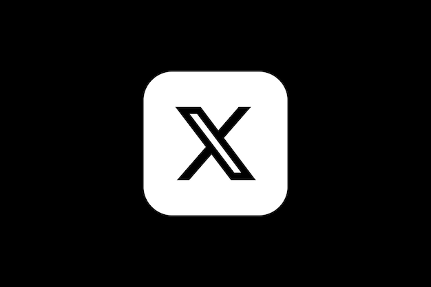 Vector libre nuevo logotipo de Twitter x icono sobre fondo negro
