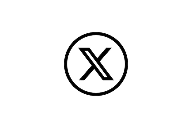 Vector libre nuevo logotipo de Twitter x icono sobre fondo negro