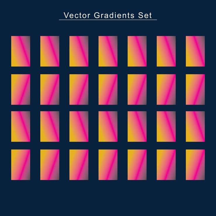 Vector vector libre patrón de conjunto de colección de gradientes de color rosa naranja