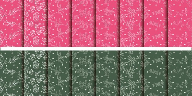 Vector libre de patrones de fondo de papel tapiz de diseño gráfico hojas de plantas de flores rojas verdes