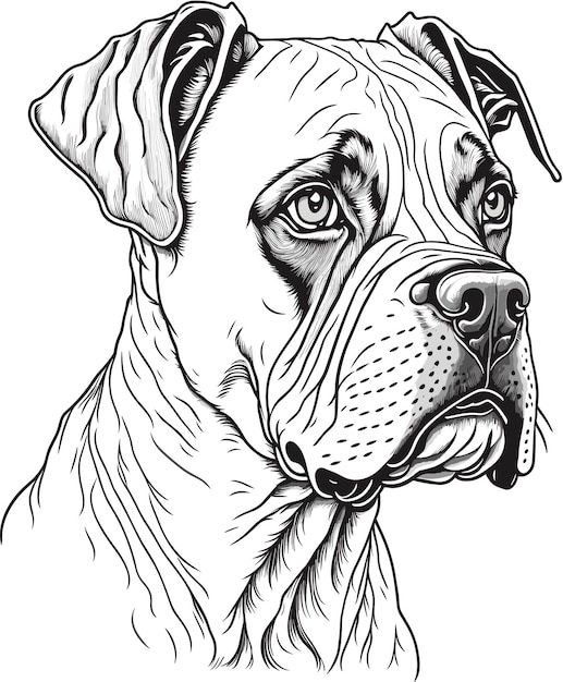 Vector libre perro contorno concepto animal vector aislado Boxer alemán