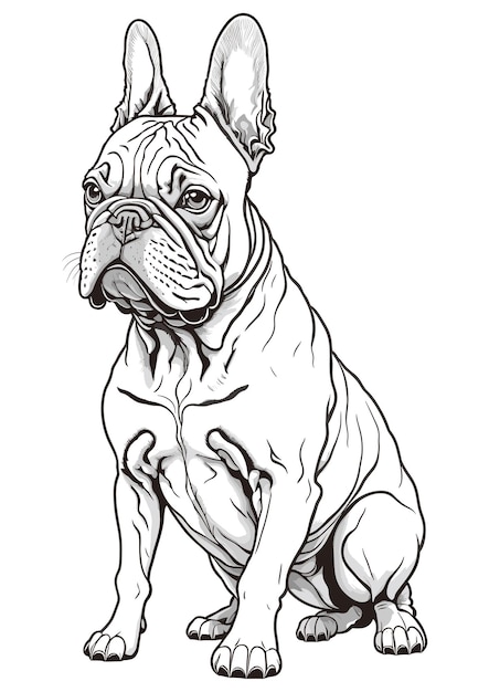 Vector libre perro contorno concepto animal vector aislado bulldog francés