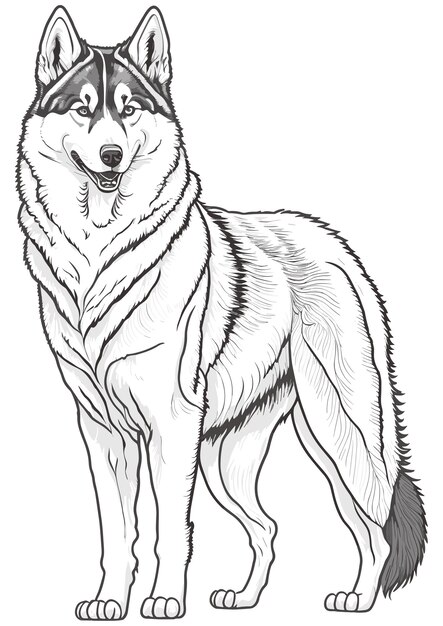 Vector vector libre perro contorno concepto animal vector aislado huskie siberiano