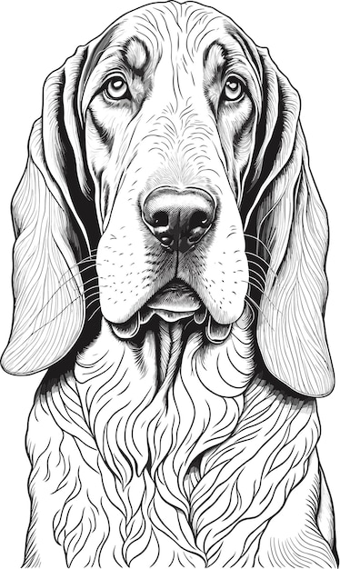 Vector vector libre perro esquema animal concepto aislado vector basset hound