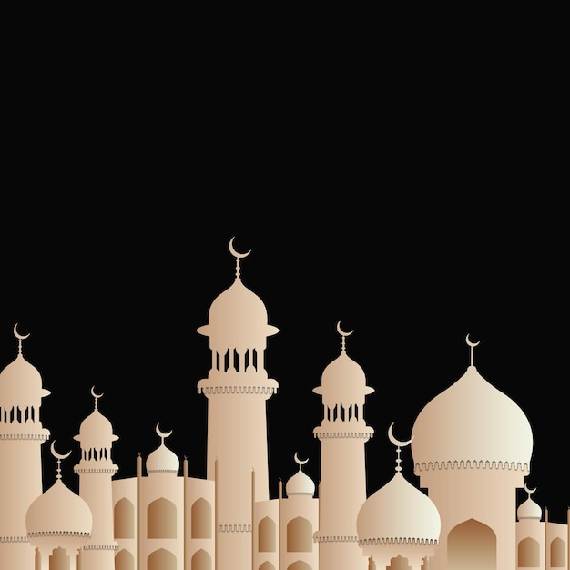 Vector libre de plantilla de ilustración de mezquita degradado realista