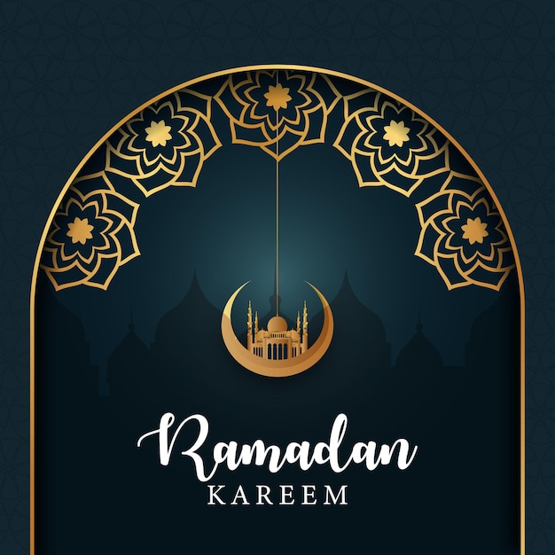 Vector vector libre ramadan kareem festival islámico tradicional publicación religiosa en redes sociales