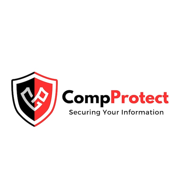 Vector libre rojo y negro logotipo de la compañía de seguridad cibernética