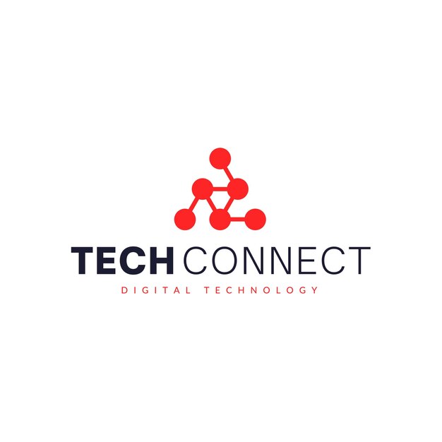 Vector libre rojo negro minimalista logotipo de conexión tecnológica