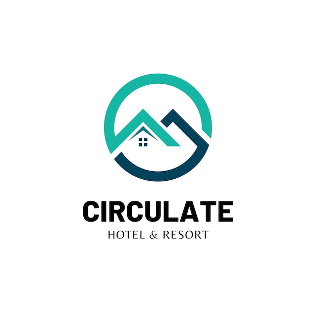 Vector libre sencillo hogar moderno logotipo de hotel de bienes raíces