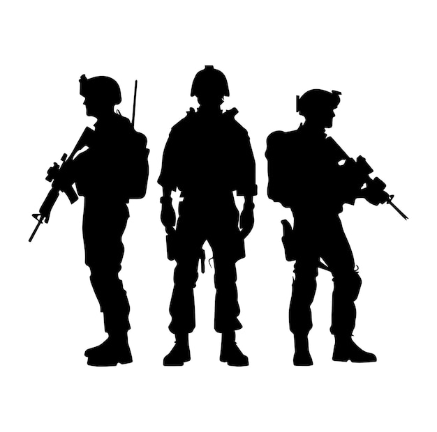 Vector libre de silueta del soldado