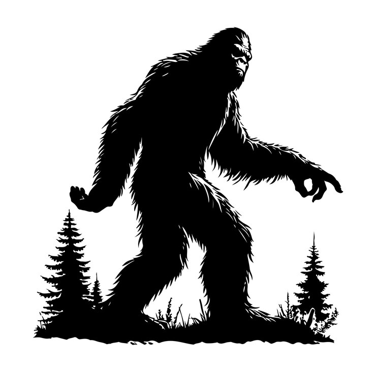 Vector vector libre siluetas de bigfoot vector