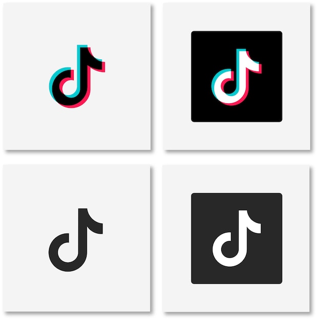 Vector libre Tiktok icono plano Tiktok logo