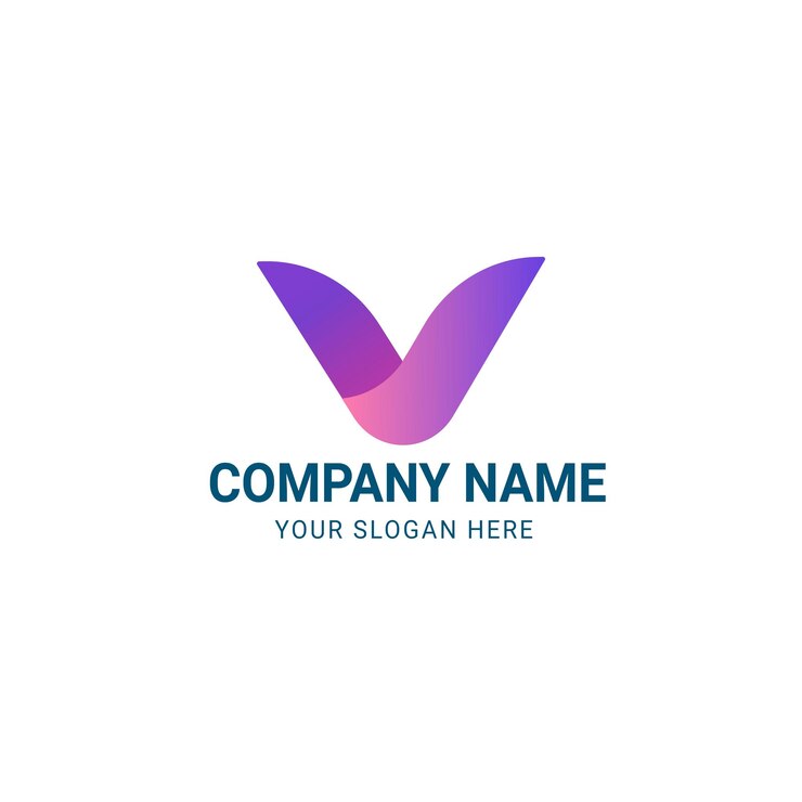 Vector vector libre v letra inicial diseño de gradiente colorido freelancershahin