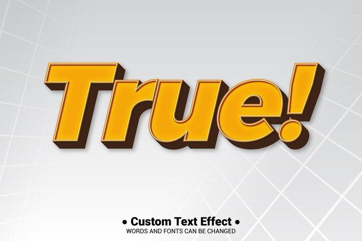 Vector vector libre verdadero efecto de texto en negrita estilo de fuente de tipografía de letras modernas editables