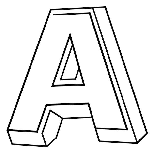 Un vector de libro de colorear alfabeto 36