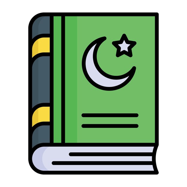 Vector de libro islámico en estilo moderno fácil de usar icono