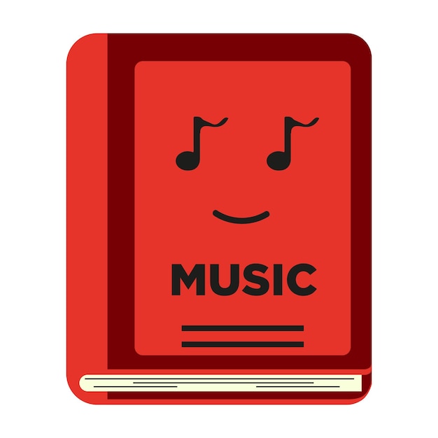 Vector de libro de música, lindo icono de libro