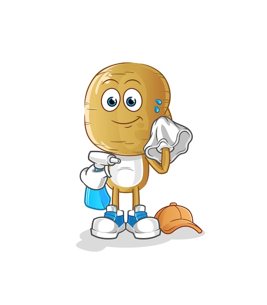 vector limpiador de dibujos animados de cabeza de patata. personaje animado