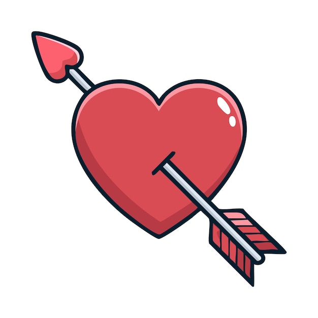 un vector limpio amor dentro de la flecha diseño de ilustración fondo blanco limpio