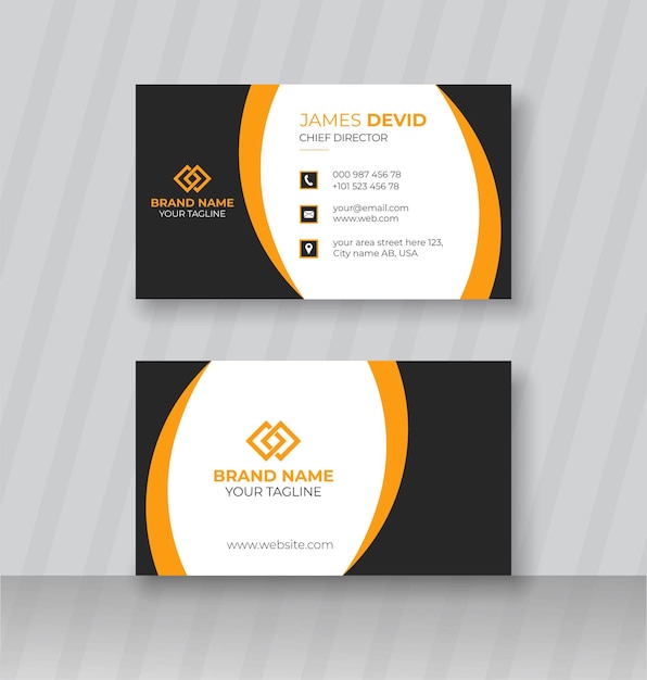 Vector limpio y creativo diseño de tarjeta de visita de doble cara o plantilla de tarjeta de visita